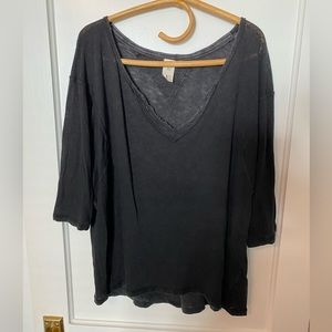 Free People Casual Black Top